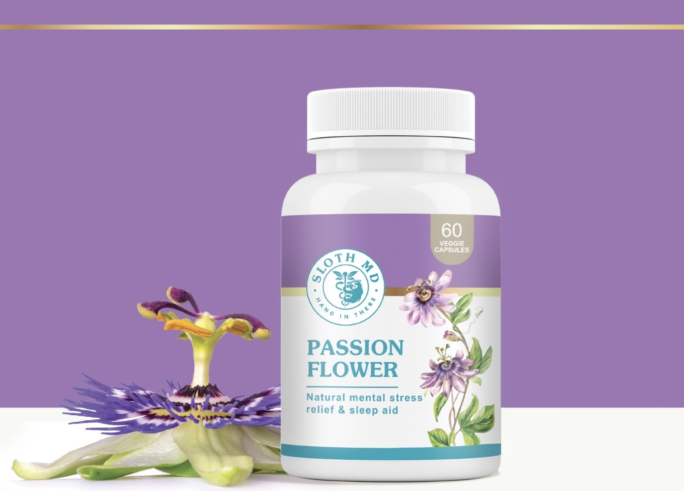 Passion Flower(Sloth Md ) - 60 Veggie Capsules